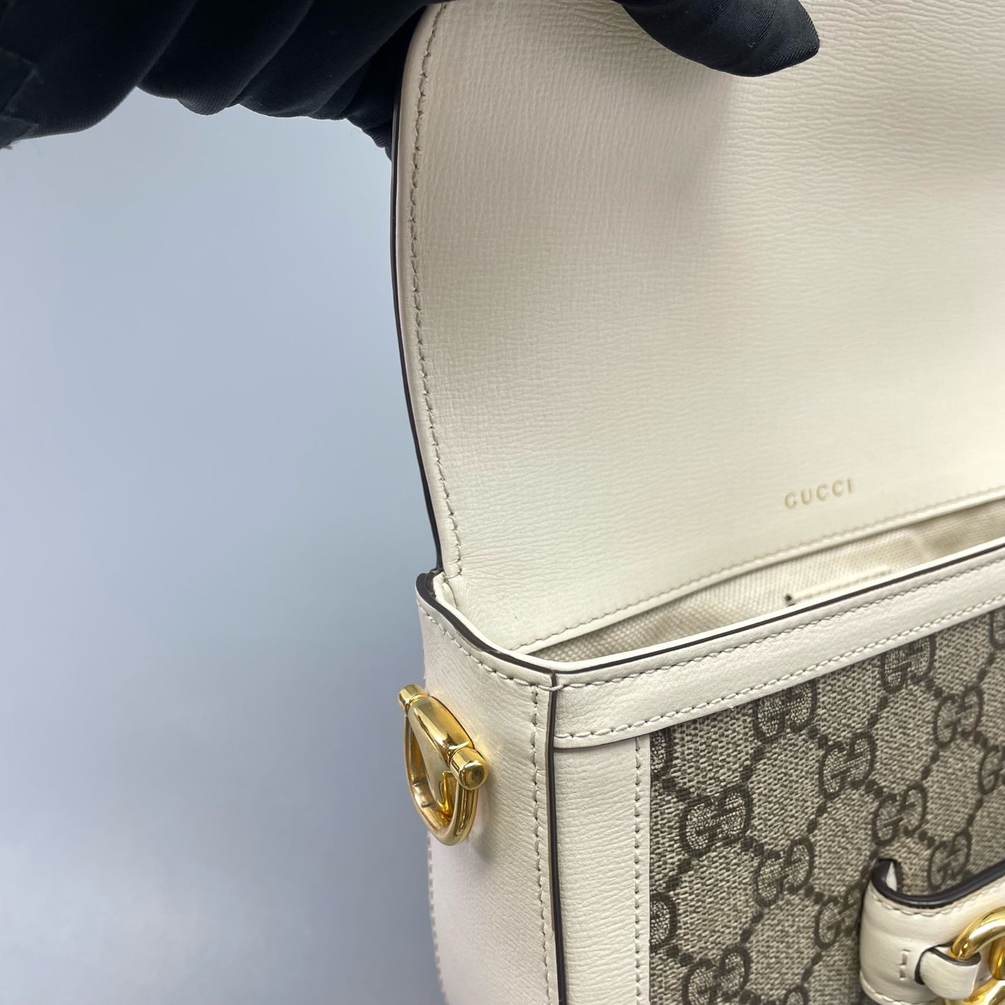 Gucci - Horsebit 1955 Mini - Coated canvas with leather trim - White - (mini)