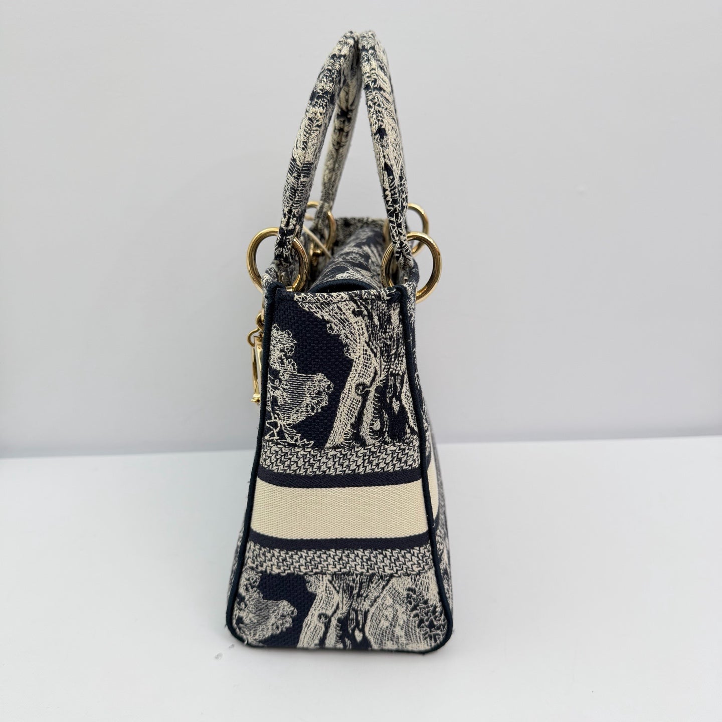 Dior - Lady D-Lite - Canvas embroidery - Navy - (Small)