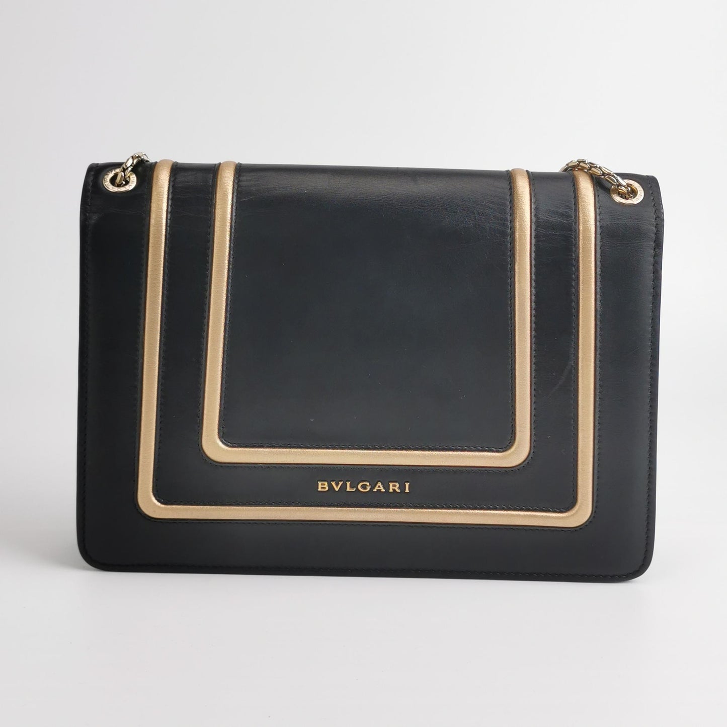 Bvlgari - Serpenti Forever Flap Cover Bag - Leather - Black - (small)