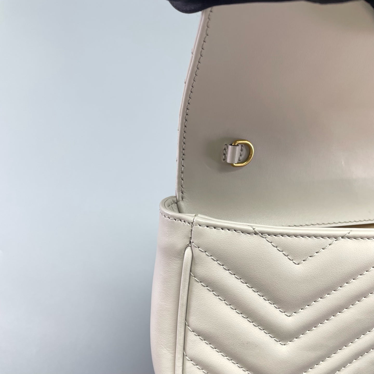 Gucci - GG Marmont Wallet on Chain - Leather - White - (mini)
