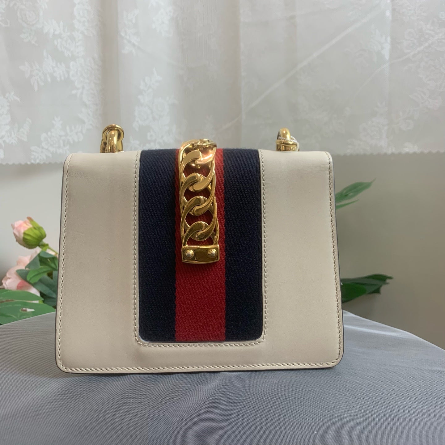 Gucci - Sylvie Small - Leather - Beige - (small)