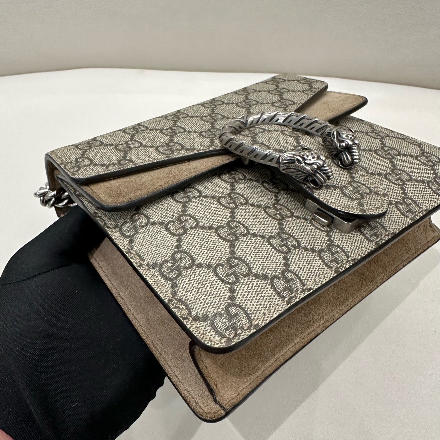 Gucci - Dionysus Super Mini Bag - GG Supreme coated canvas with suede trim - Beige - (super mini)