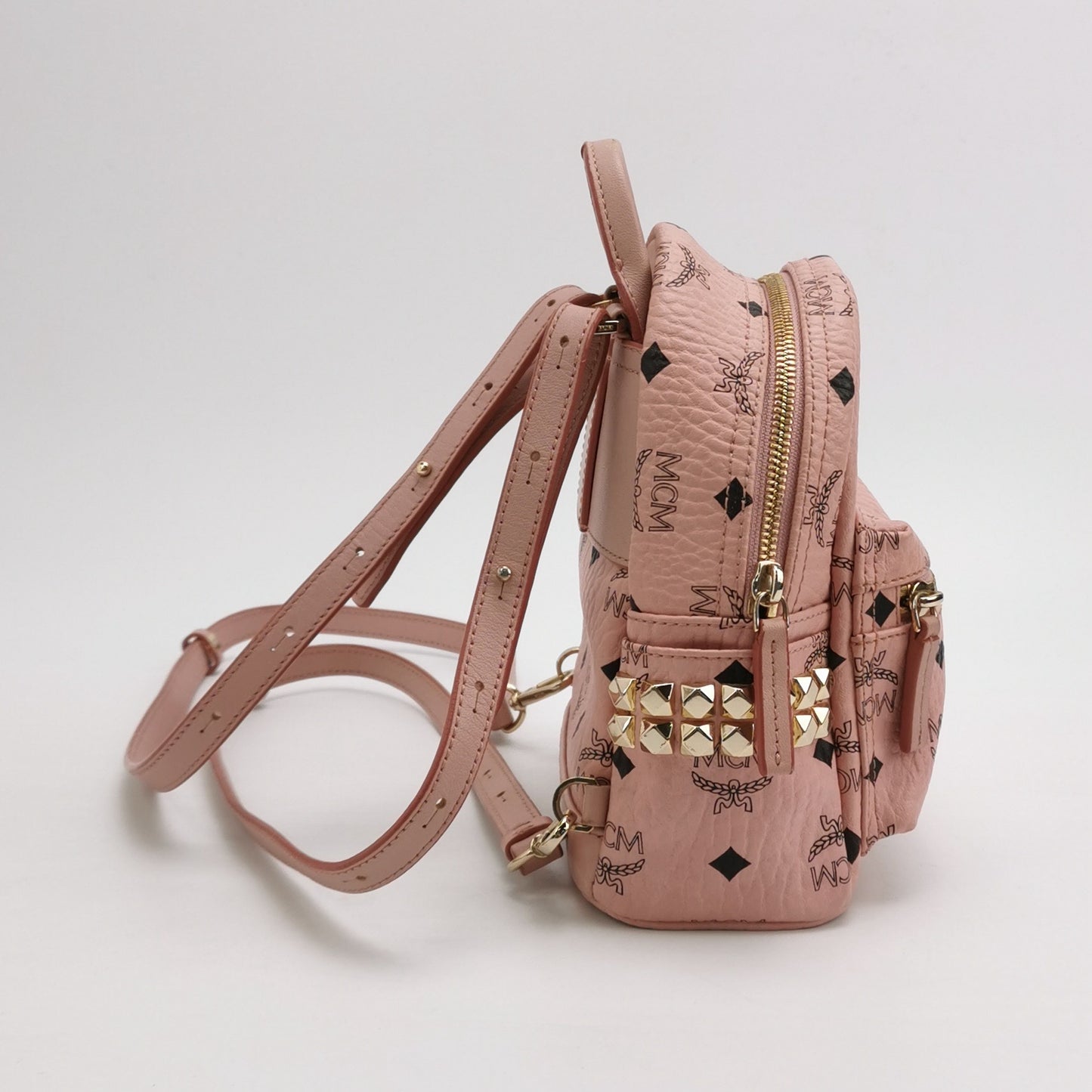 MCM - Stark Mini Backpack - Coated canvas and leather - Pink - (mini)