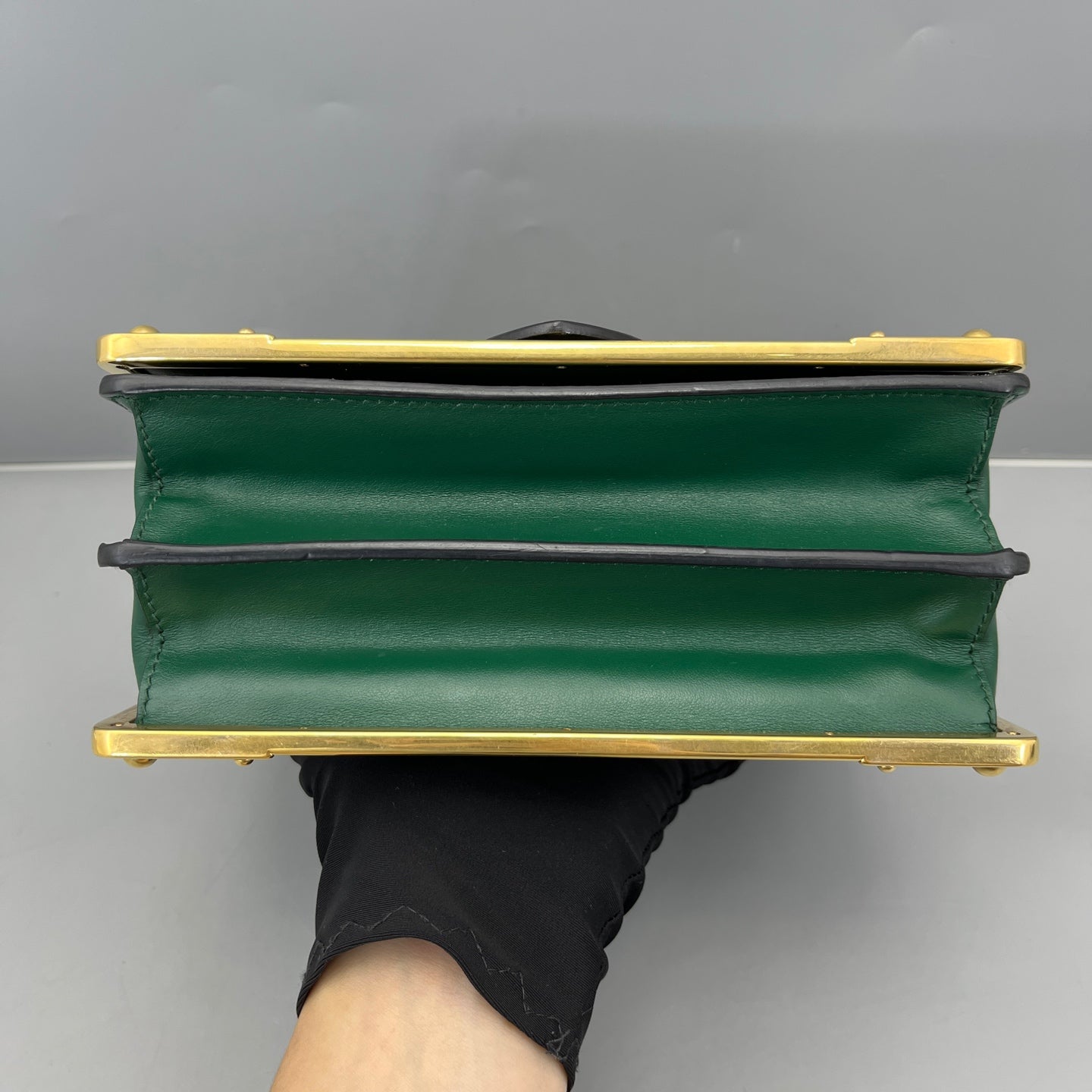 Prada - Cahier - Leather - Black and Green - (Small)