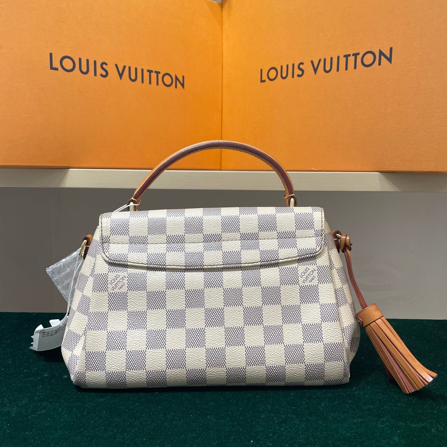Louis Vuitton - Pallas Tassel - Damier Azur coated canvas with Vachetta leather trim - White - (Small)