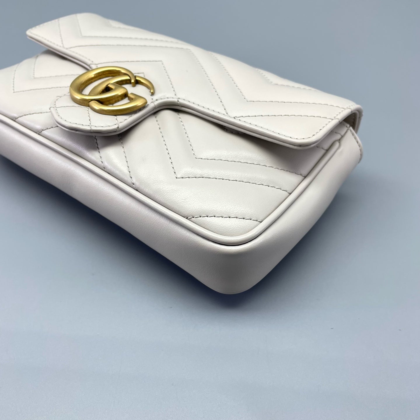 Gucci - GG Marmont Wallet on Chain - Leather - White - (mini)