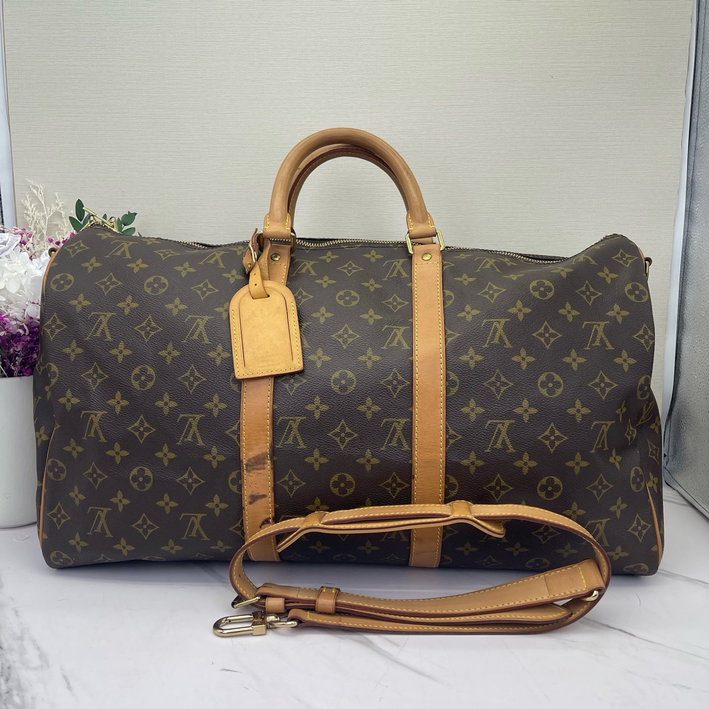 Louis Vuitton - Keepall 50 - Monogram coated canvas with Vachetta leather trim - Brown - (Large)