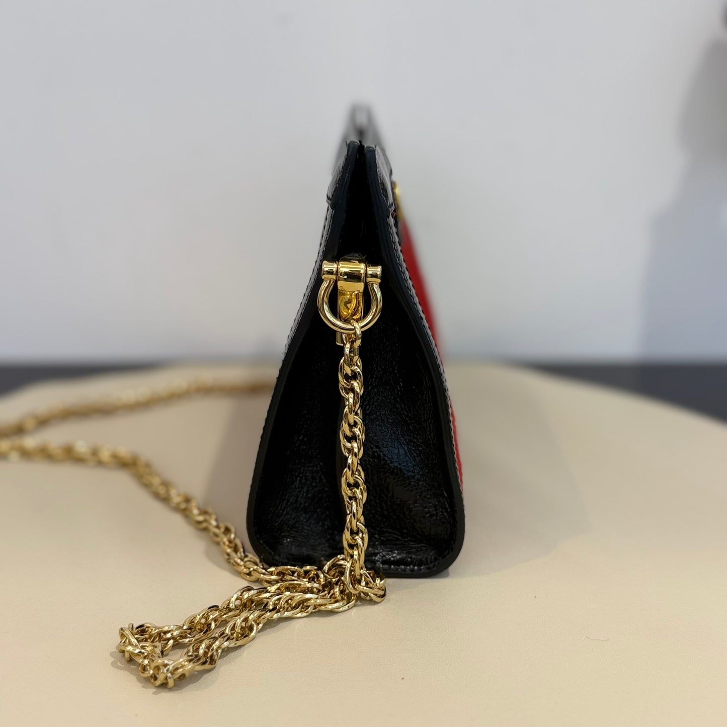 Gucci - Ophidia Small Chain Bag - Suede and Patent leather - Red - (small)