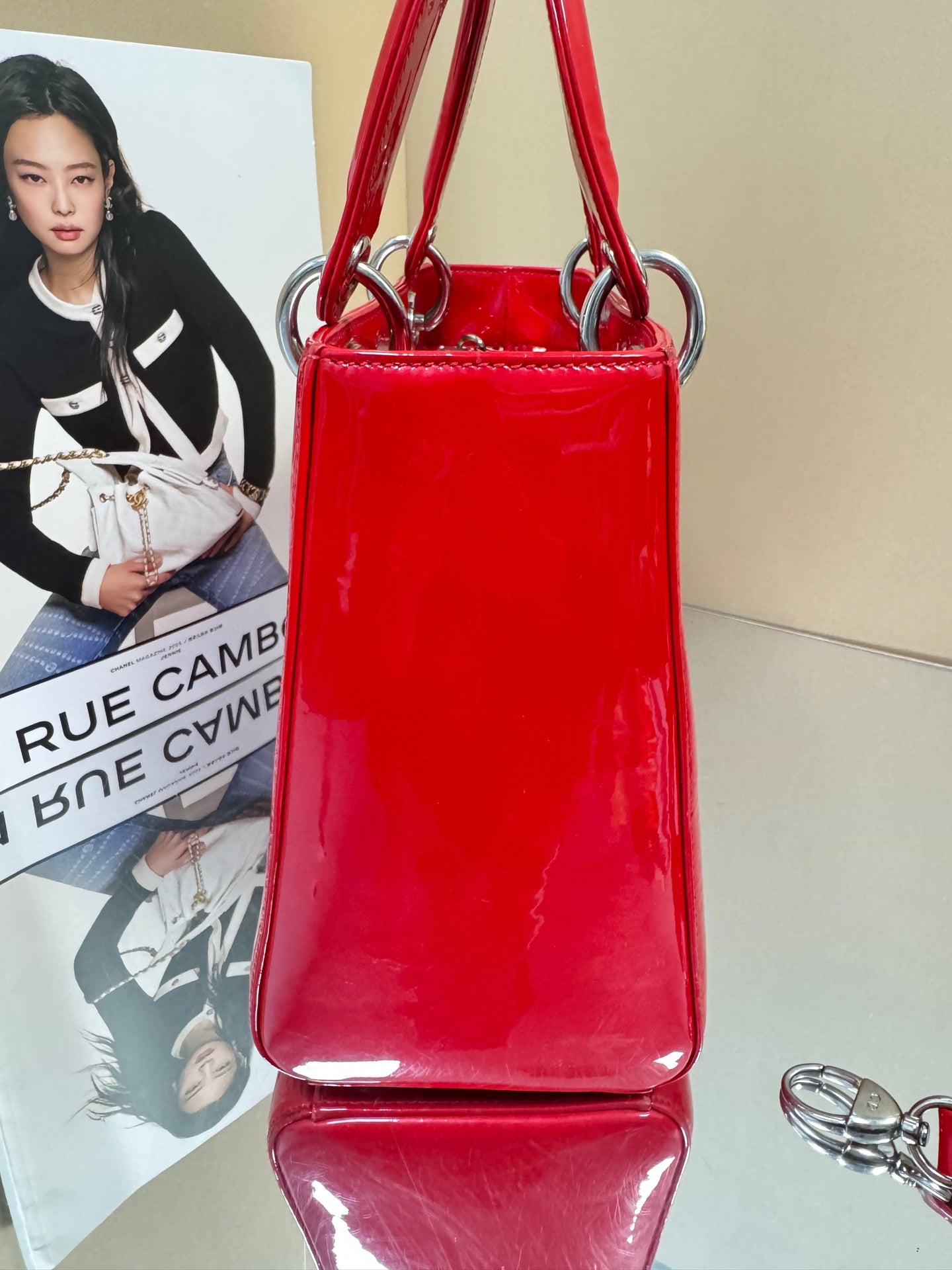 Dior - Lady Dior - Patent leather - Red - (Medium)
