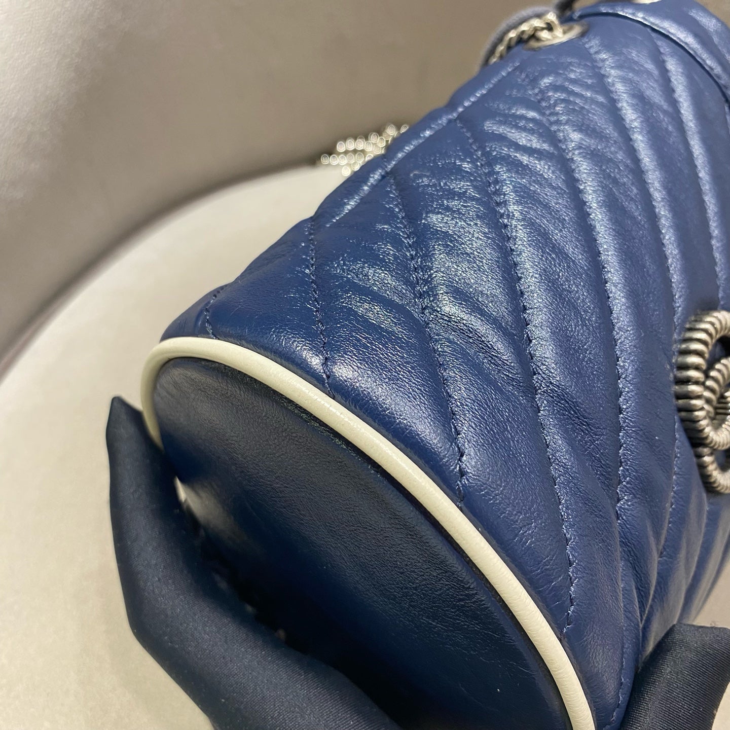 Gucci - Marmont Mini Bucket Bag - Leather - Navy - (mini)