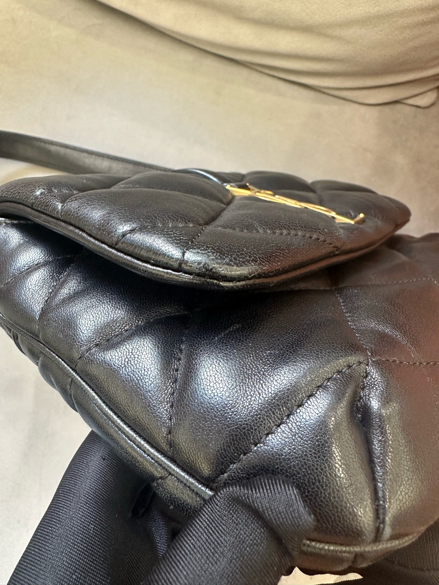 Saint Laurent - LE57 - Lambskin leather - Black - (Small)