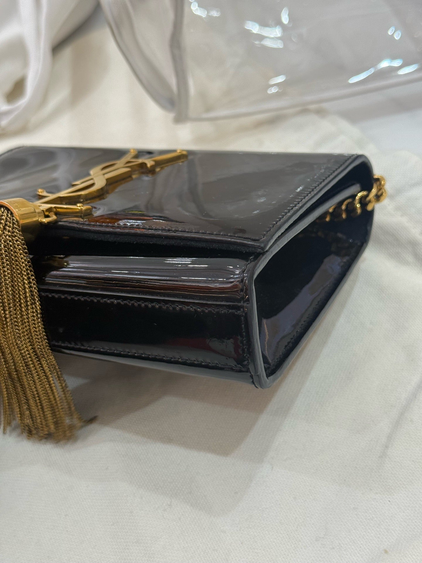 Saint Laurent - Kate Mini Tassel Chain Bag - Patent leather - Black - (mini)