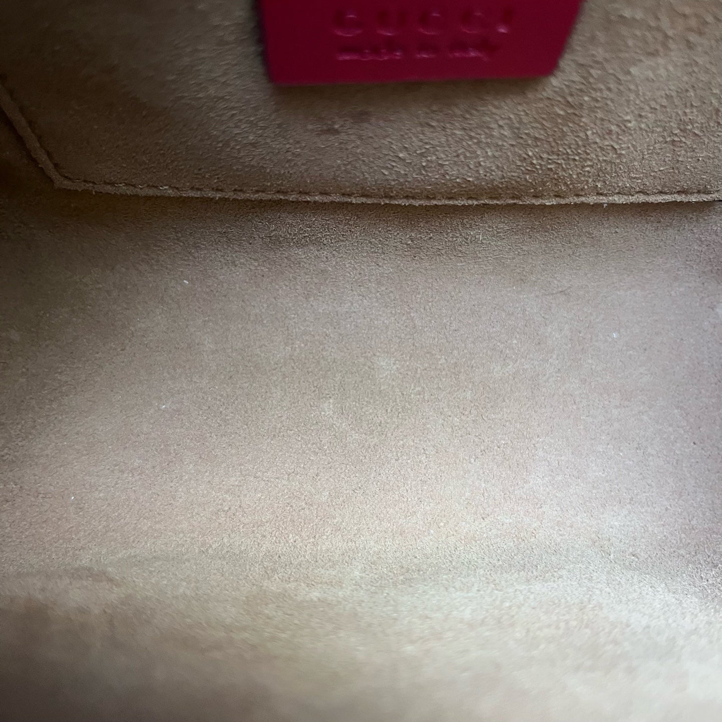 Gucci - Padlock Shoulder Bag - GG Supreme canvas with leather trim - Beige, Red, and Fuchsia - (small)
