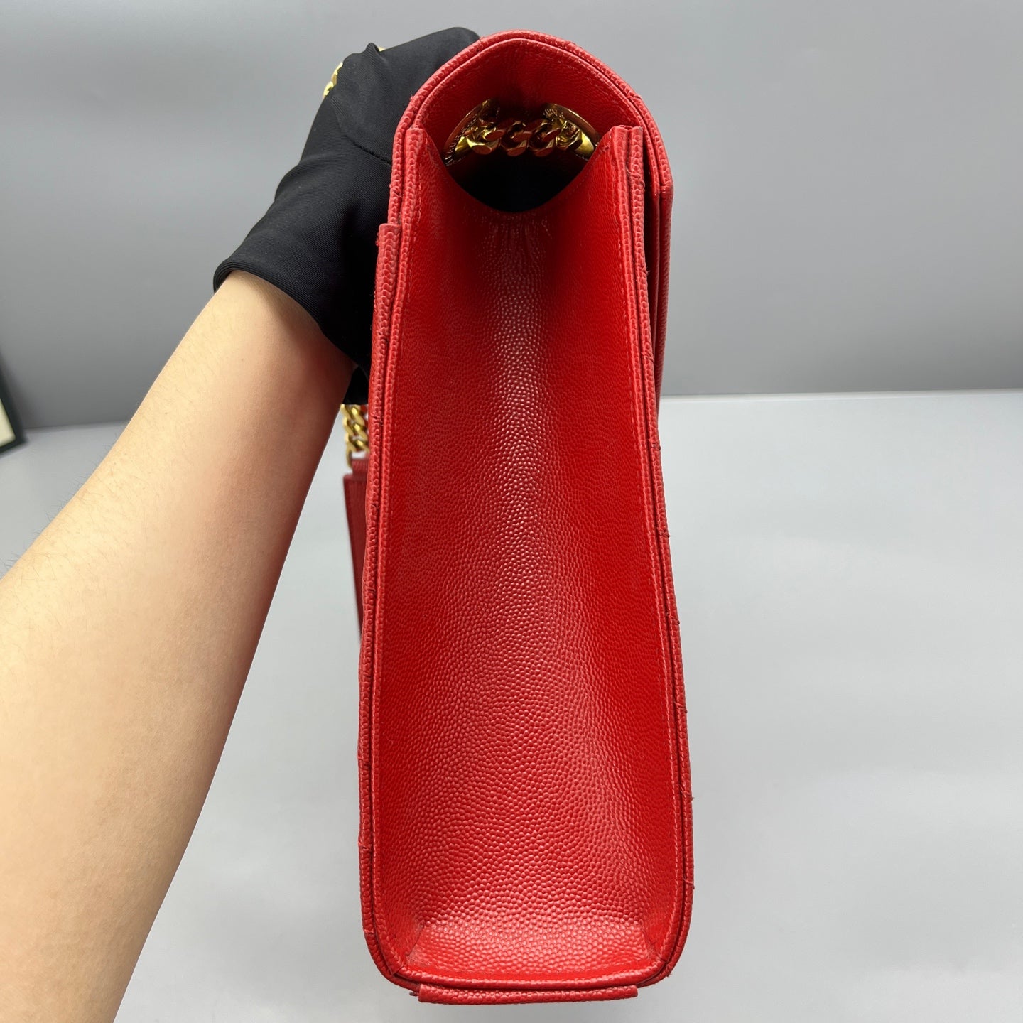 Saint Laurent - Envelope Chain Bag - Caviar leather - Red - (Large)