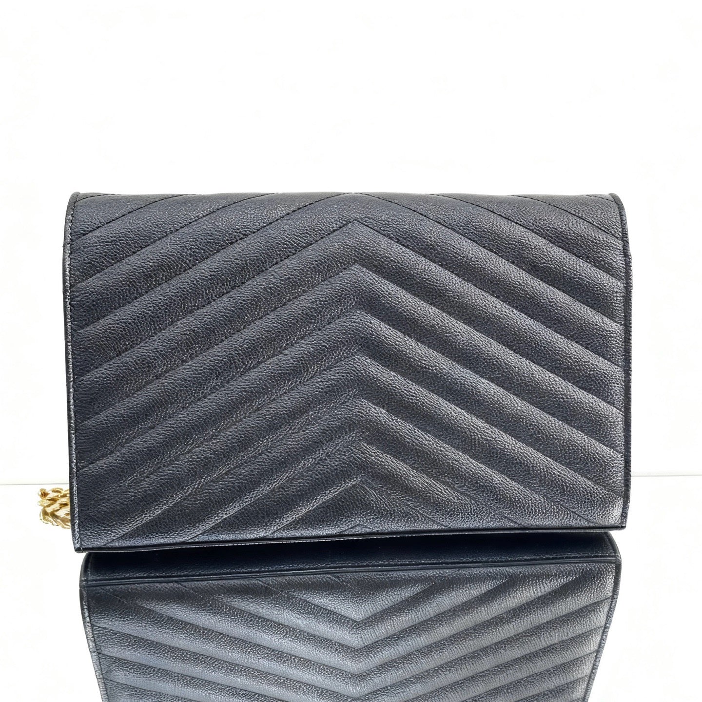 Saint Laurent - Kate Envelope Chain Wallet - Grained leather - Black with Gold-Tone Hardware - (Small)