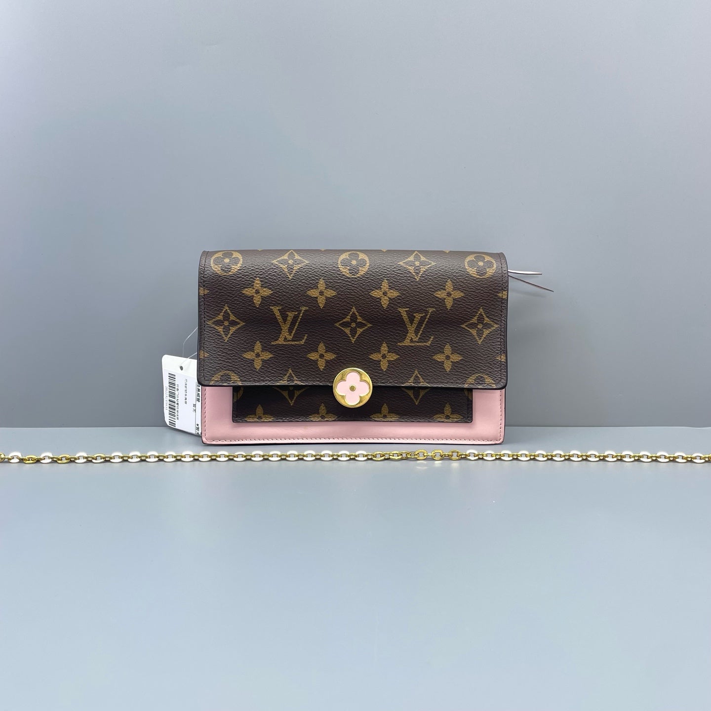 Louis Vuitton - Wallet on Chain (WOC) Monogram Bicolor Floral - Monogram coated canvas and calfskin leather - Multicolour (Brown and Pink) - (mini)