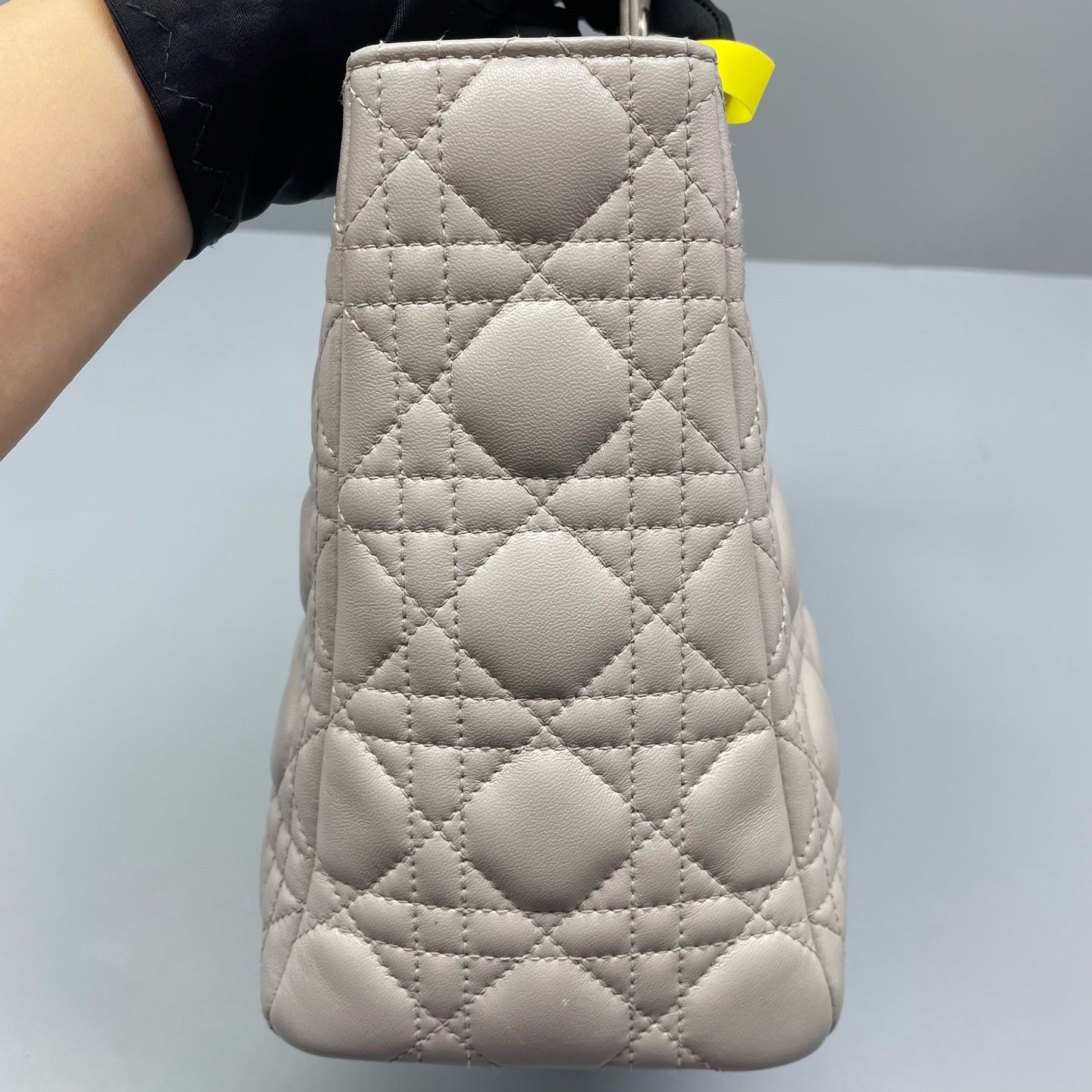 Dior - Lady Dior - Cannage quilted lambskin leather - Grey with Silver-Tone Hardware - (Medium)