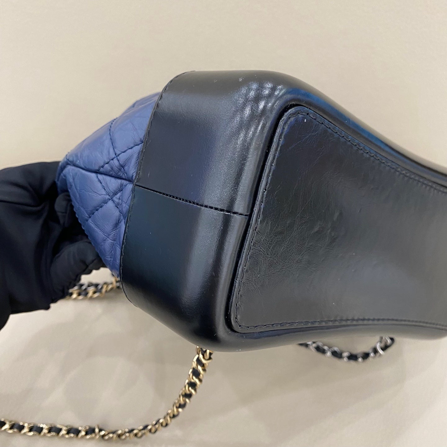 Chanel - Gabrielle Backpack Small - Aged calfskin and smooth calfskin leather - Blue and Black - (small)
