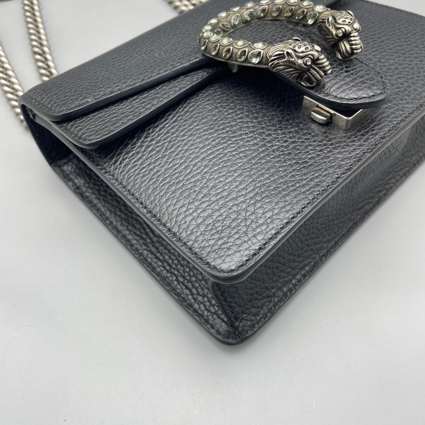 Gucci - Dionysus Mini with Crystal Buckle - Grained leather - Black - (mini)