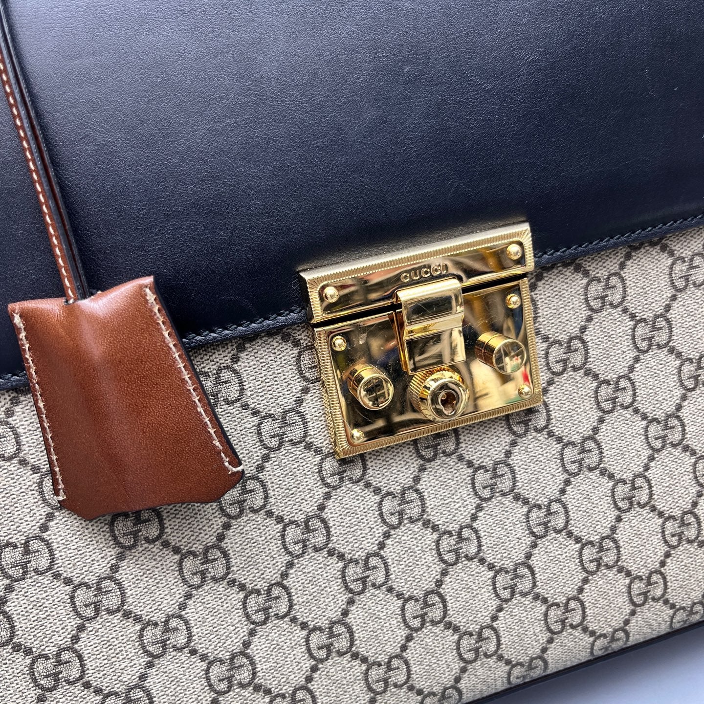 Gucci - Padlock Top Handle Satchel - GG Supreme canvas and smooth leather - Multicolour (Beige/Ebony GG Supreme, Black, Brown) - (Medium)