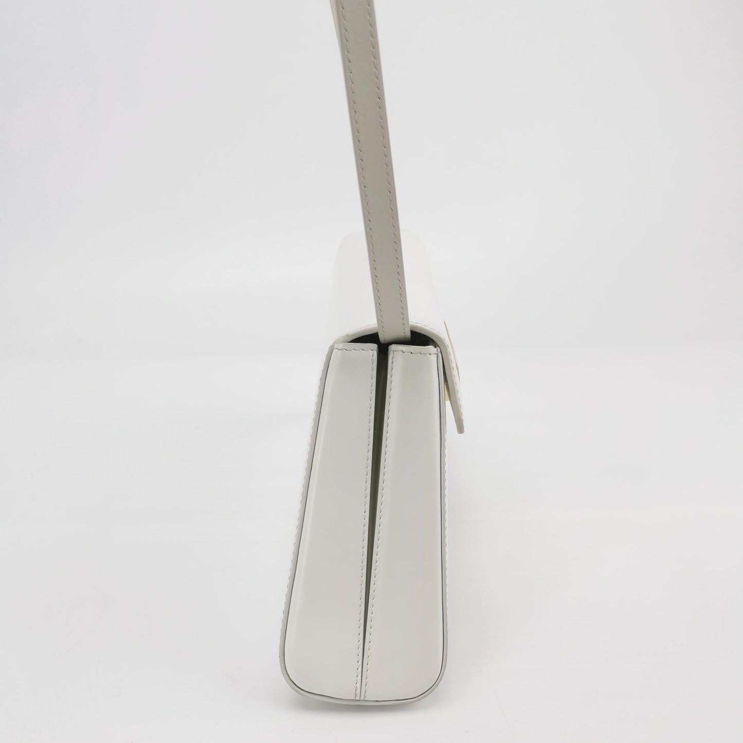 Prada - Vintage Trapezoid Shoulder Bag - Leather - White - (Small)
