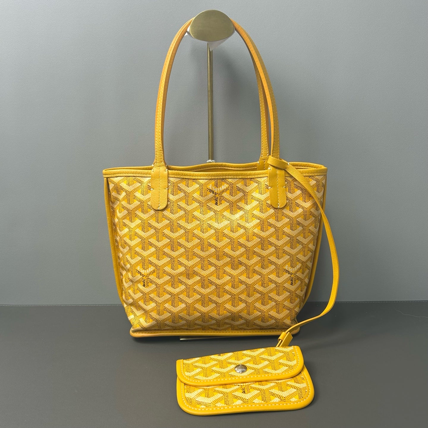 Goyard - Anjou Mini Reversible Tote - Goyardine canvas with leather trim - Yellow - (mini)