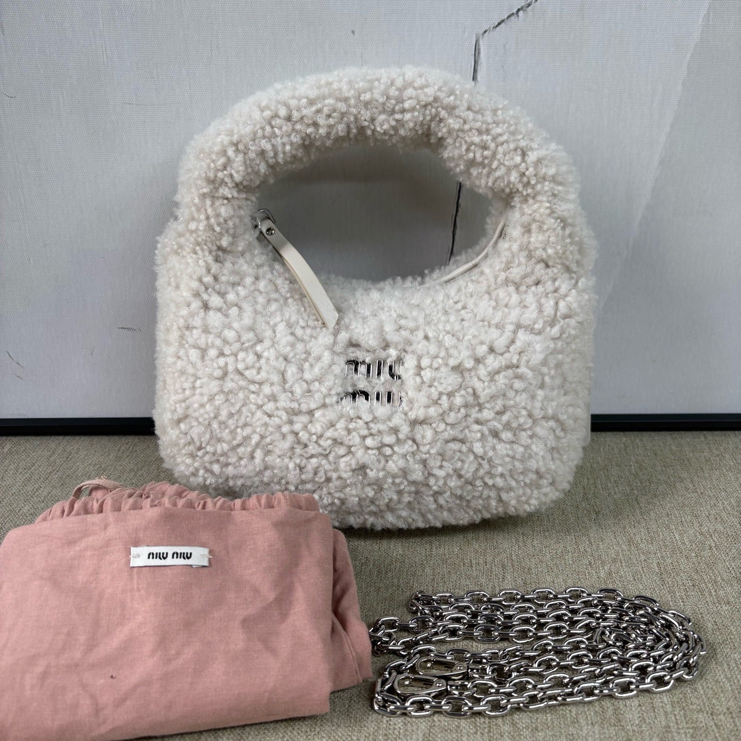 Miu Miu - Wander Hobo - Sheep fur - White - (mini)
