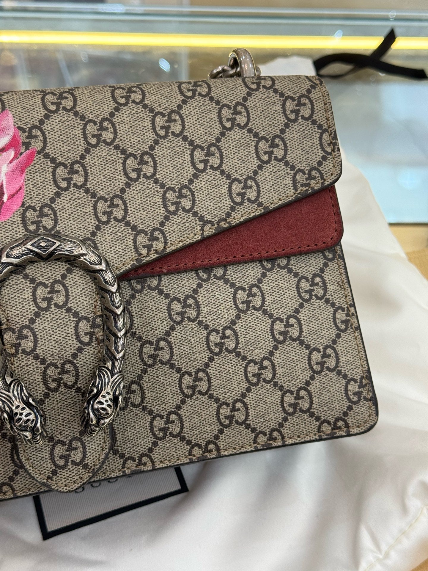 Gucci - Dionysus Bag Geranium Print - GG Supreme canvas, suede, and leather trim - Multicolour - (Medium)