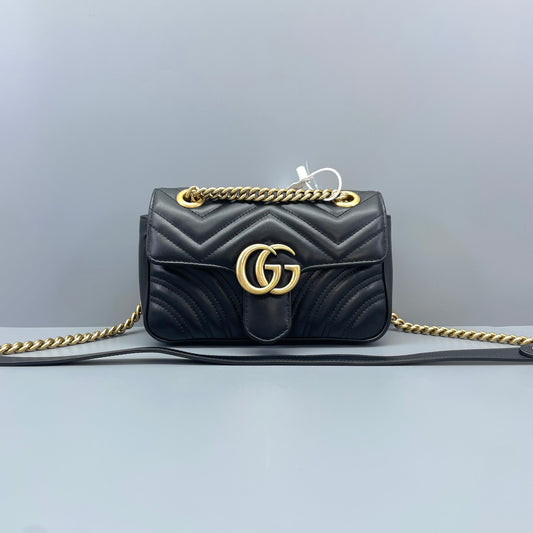 Gucci - GG Marmont Matelasse Mini Bag - Leather - Black - (mini)