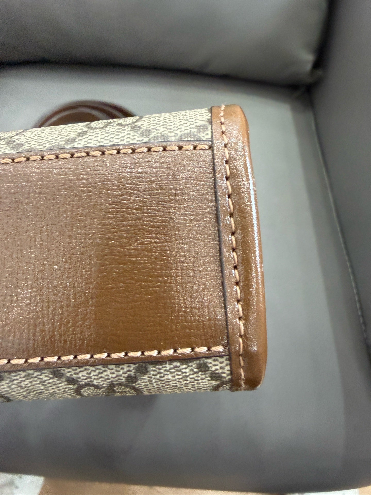 Gucci - Ophidia Mini Tote - GG Supreme canvas with leather trim - Beige and Brown - (mini)