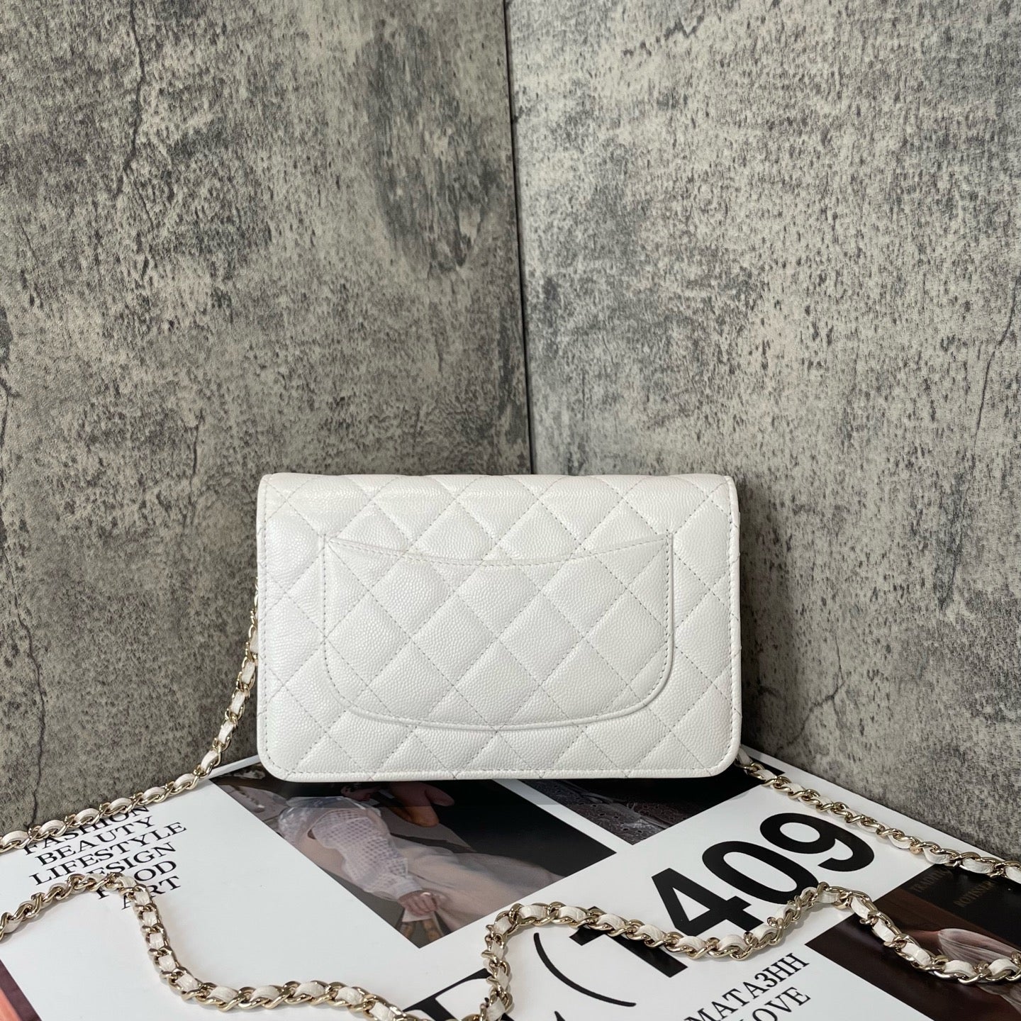 Chanel - Wallet on Chain (WOC) - Leather - White - (small)