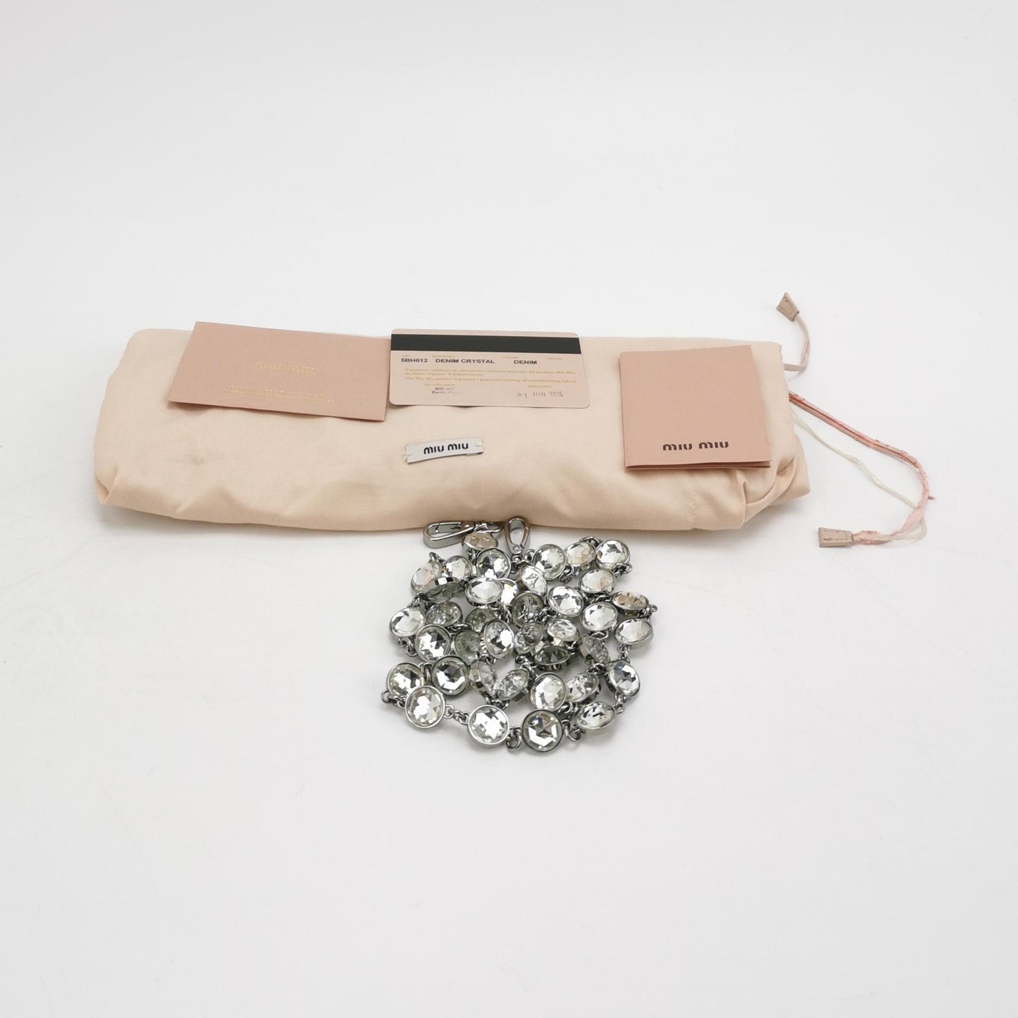 Miu Miu - Matelassé Denim Crystal Clutch - Denim - Jeans and Leather - Blue - (small)