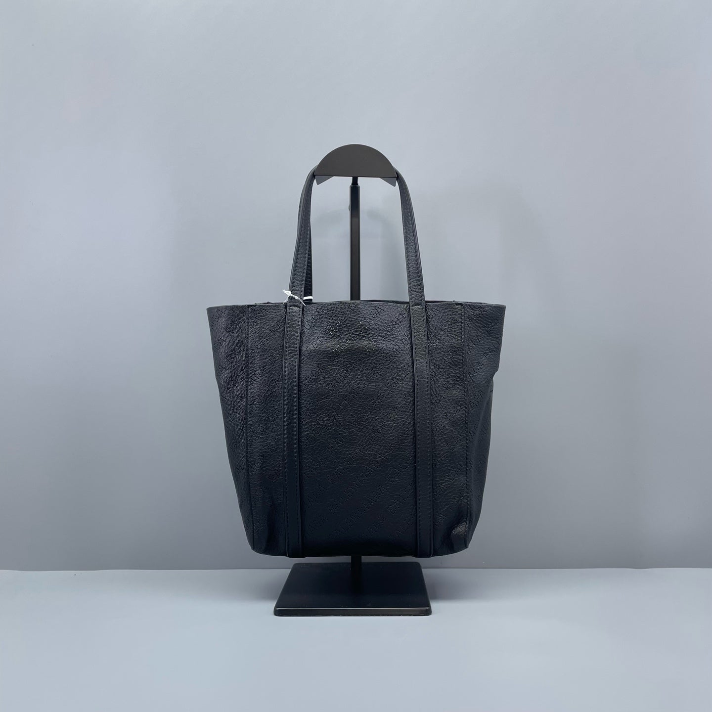Balenciaga - Perforated Letter Tote Bag - Grained leather - Black - (Small)
