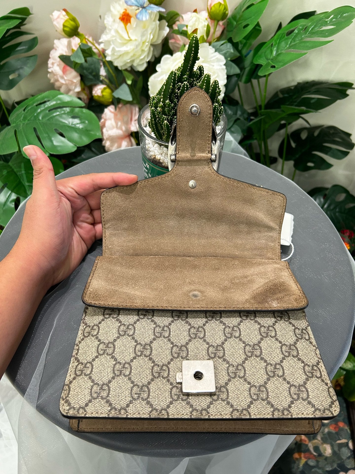 Gucci - Dionysus - GG Supreme canvas with suede trim - Beige - (small)