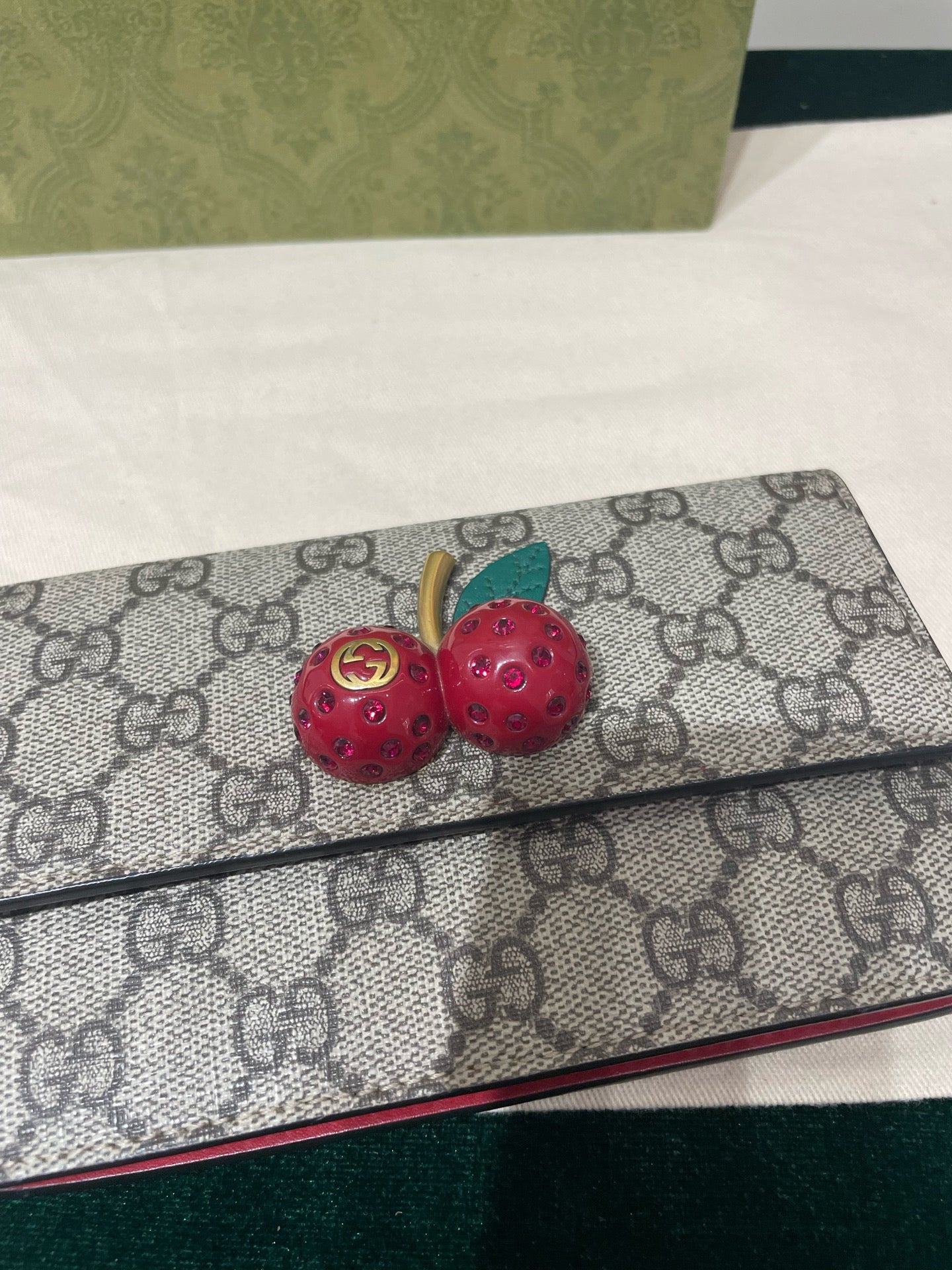 Gucci - GG Supreme Cherry Mini Bag - Coated canvas and leather - Beige with Red accents - (mini)