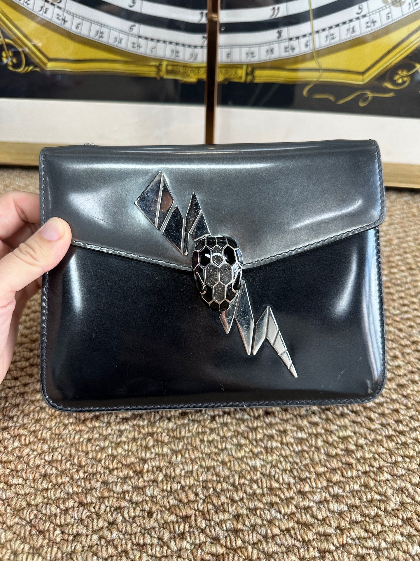 Bvlgari - Serpenti Forever Lightning Bolt Edition - Patent leather - Grey - (small)
