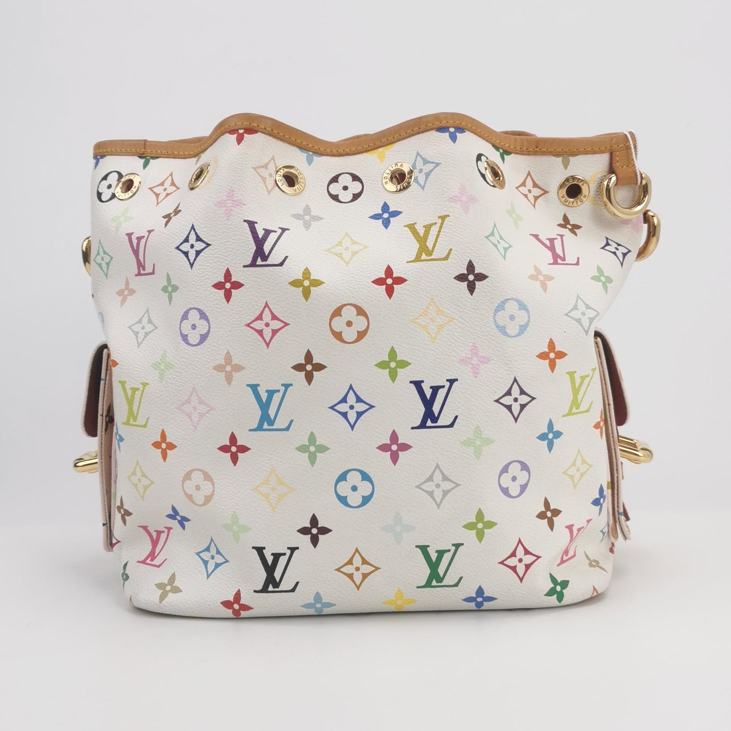 Louis Vuitton - Monogram Multicolore Bucket Bag - Coated canvas with vachetta leather trim - White - (Medium)