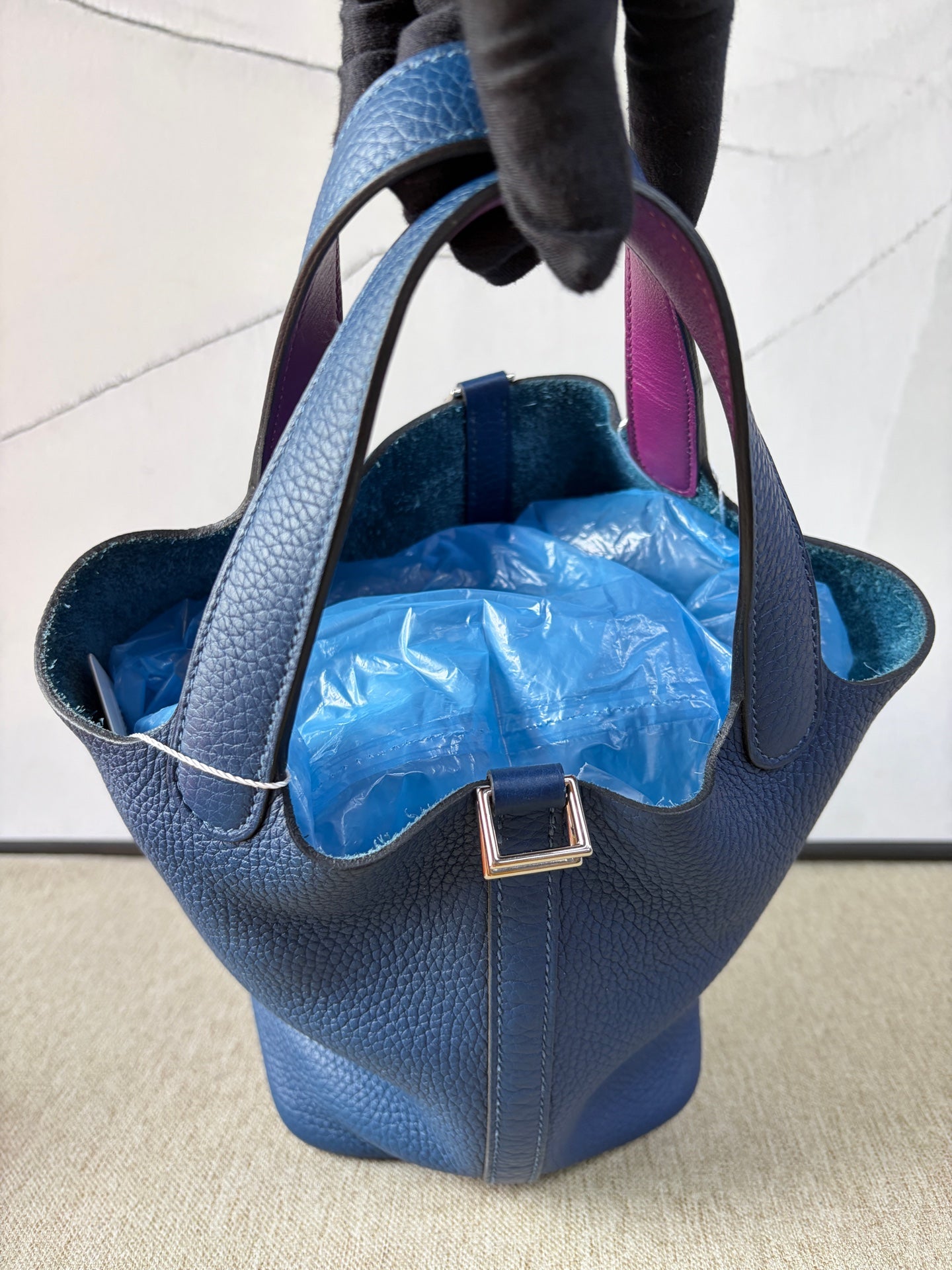 Hermès - Picotin Lock 18 - Taurillon Clemence leather - Deep Blue with Anemone Purple accents - (mini)