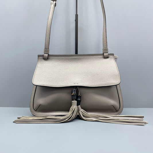 Gucci - Bamboo Tassel Shoulder Bag - Leather - Grey - (medium)