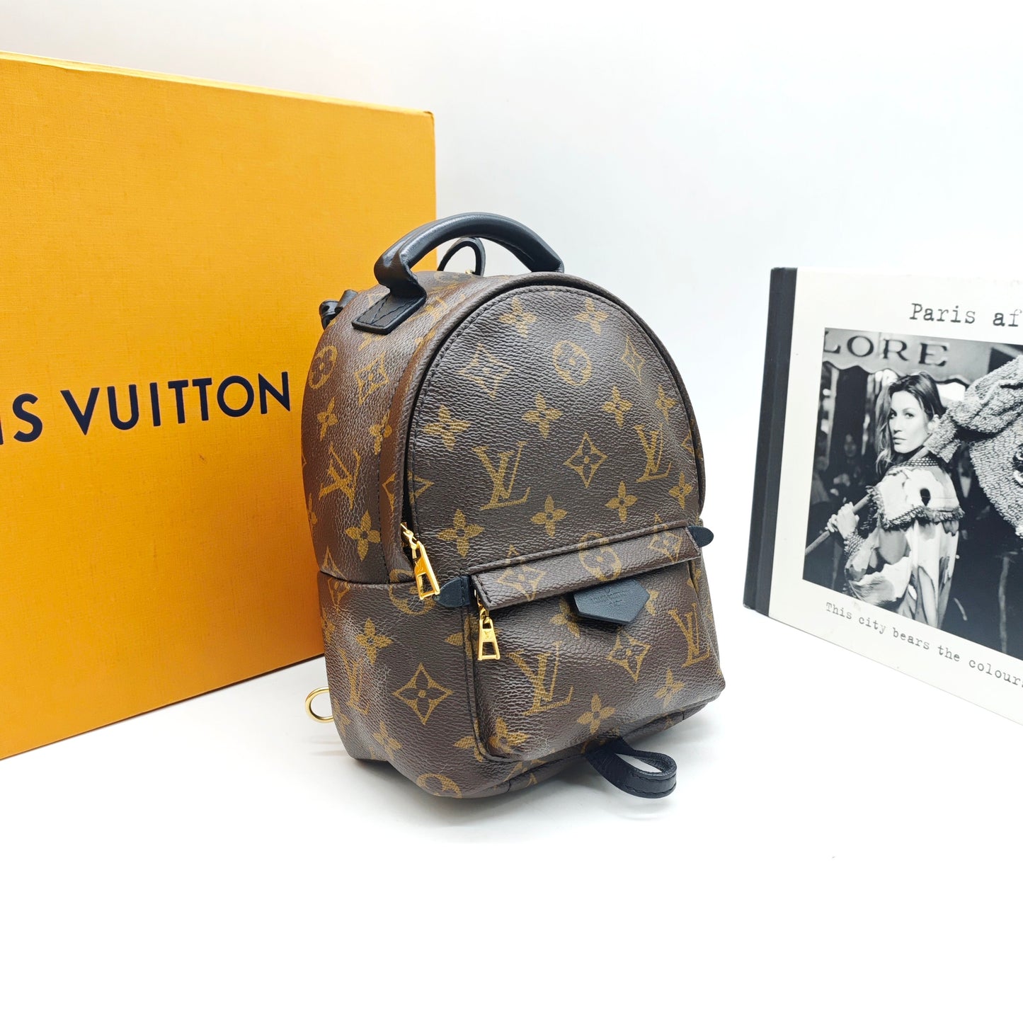 Louis Vuitton - Palm Springs Backpack Mini - Monogram coated canvas with leather trim - Brown, Black - (mini)