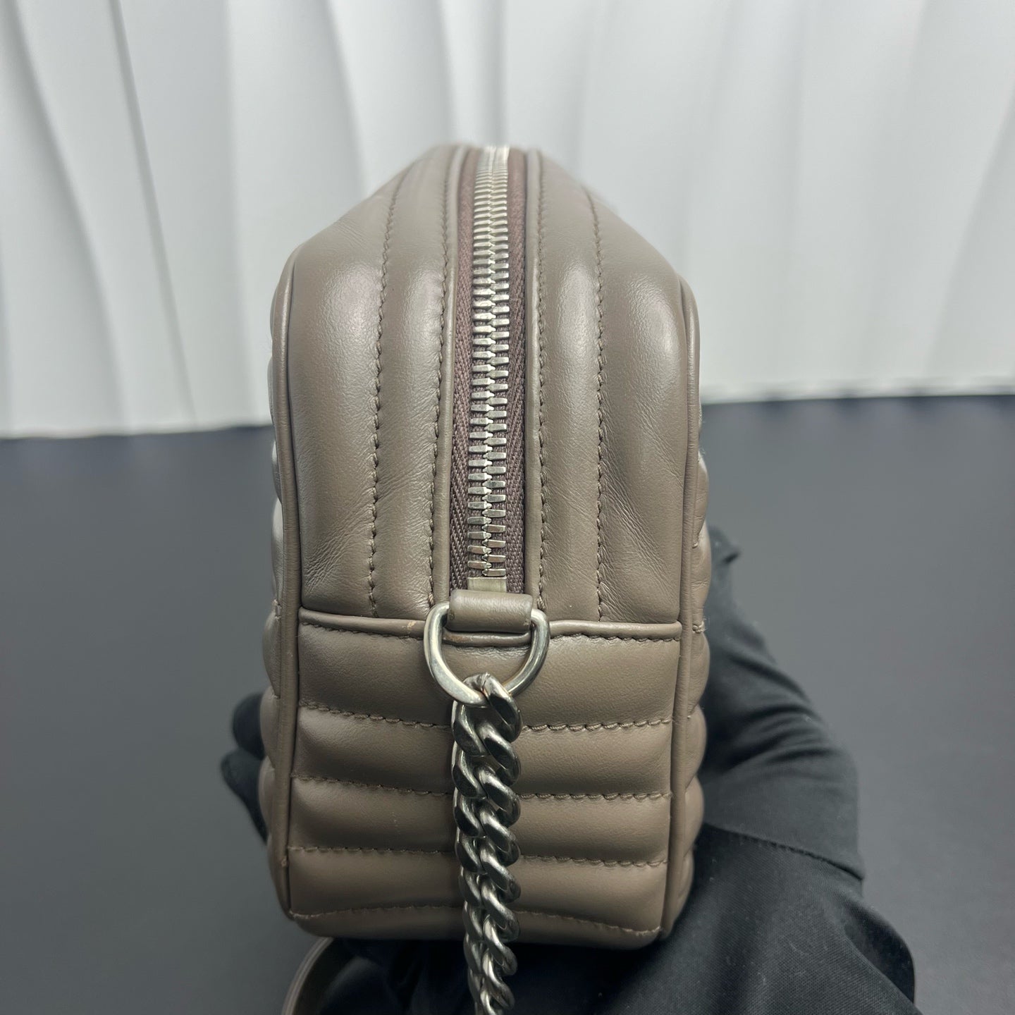 Prada - Diagram Camera Bag - Leather - Grey - (small)
