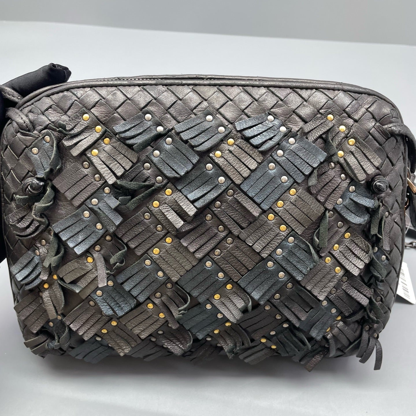 Bottega Veneta - Intrecciato Tassel Rivet Camera Bag - Leather - Grey - (Small)