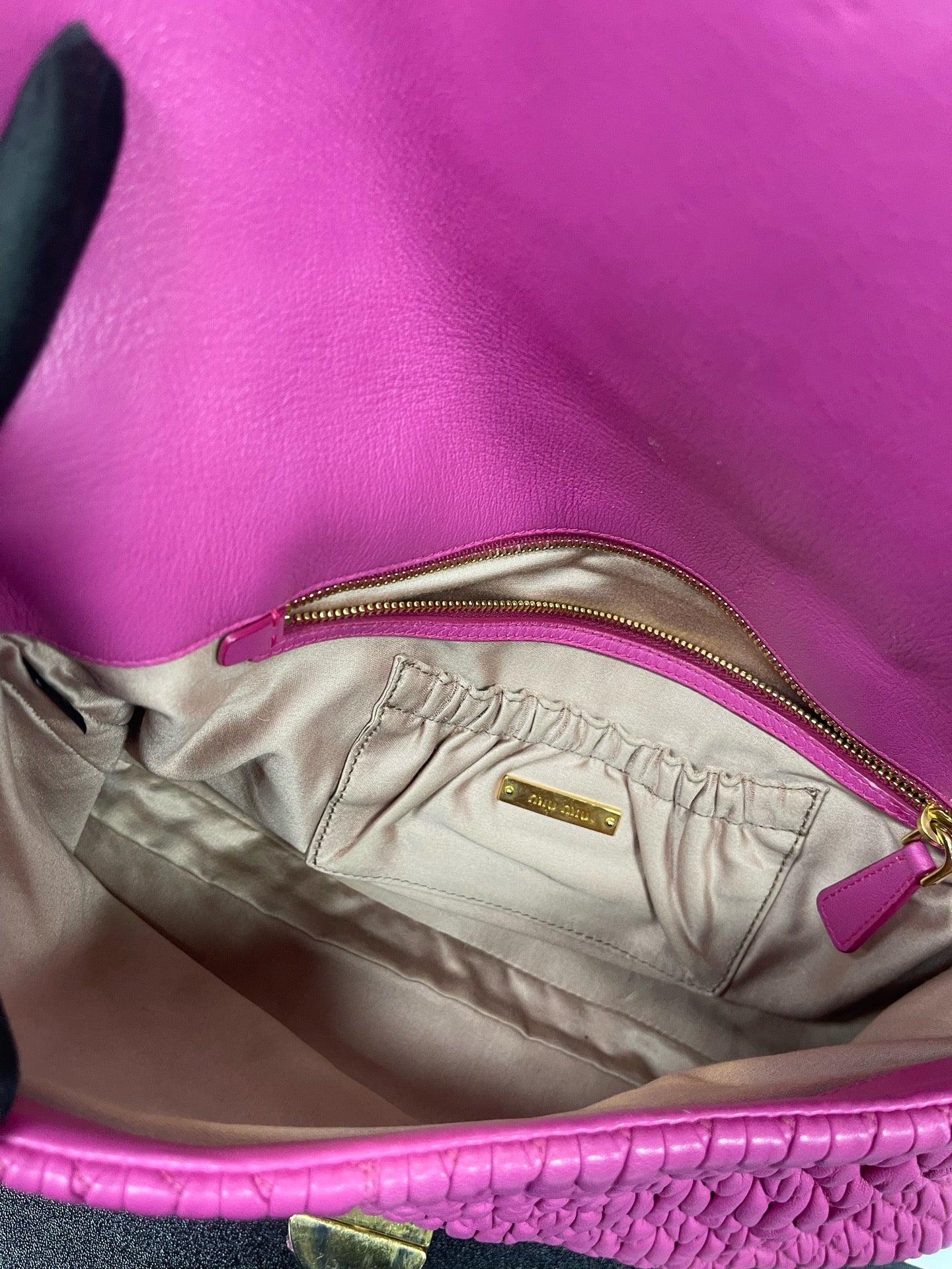 Miu Miu - Matelassé Jewel Chain Bag - Leather - Pink - (small)