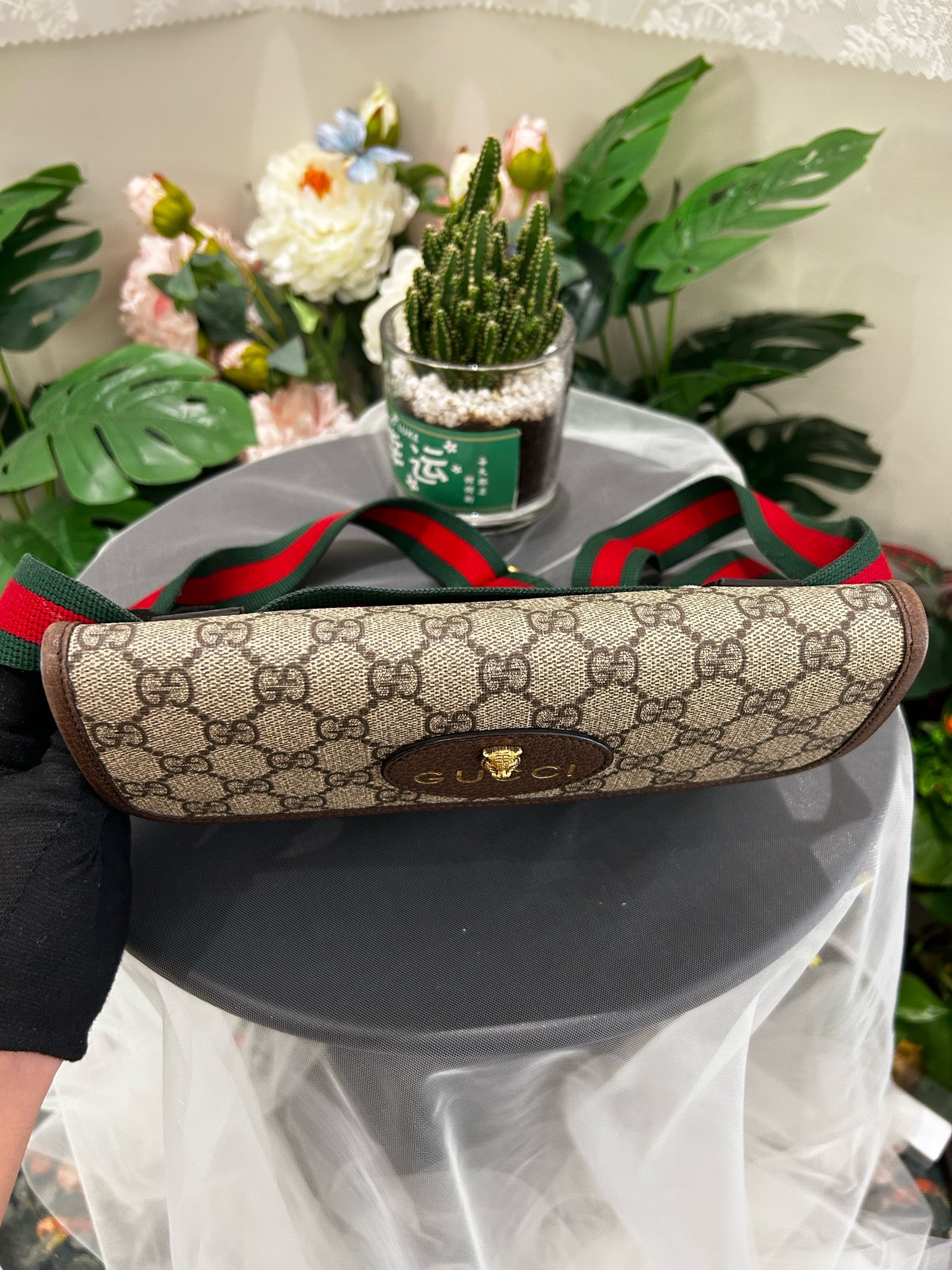 Gucci - Tiger Head Belt Bag - GG Supreme canvas with leather trim - Brown - (medium)
