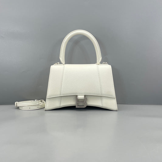 Balenciaga - Hourglass Top Handle Bag - Grained leather - White - (small)