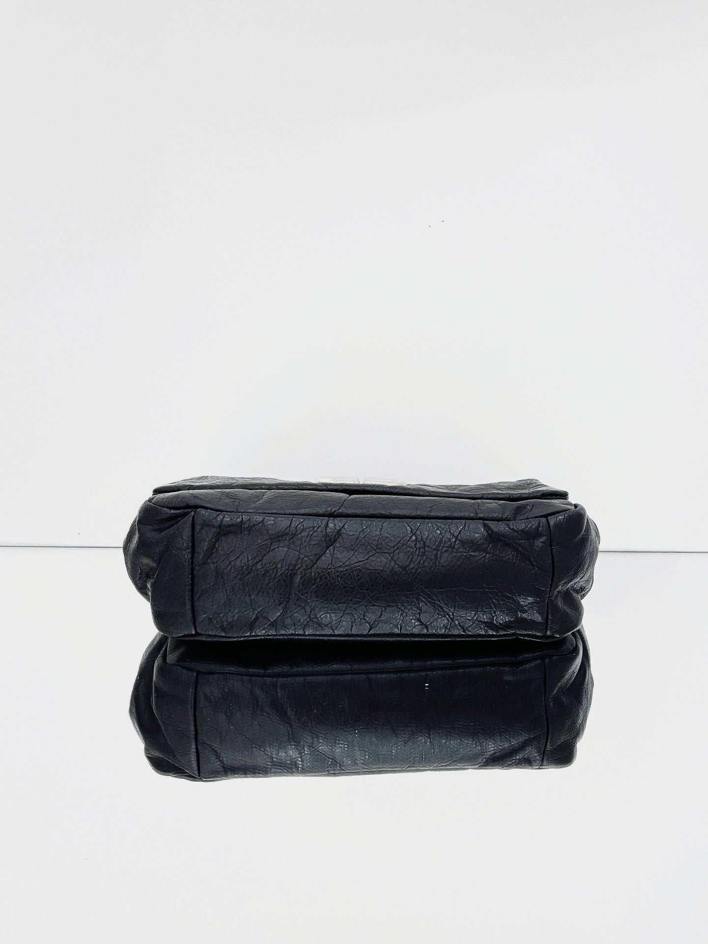 Balenciaga - Monaco BB Flap Bag - Grained calfskin leather - Black - (mini)