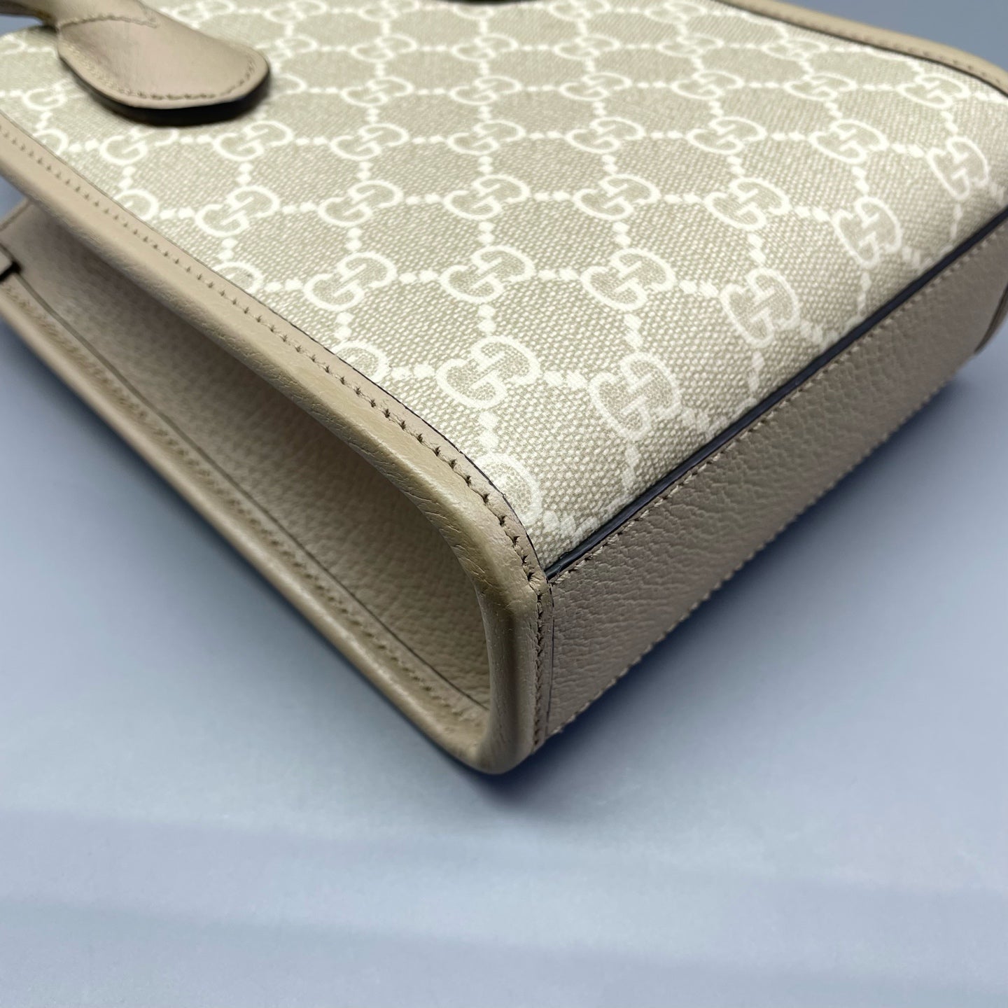 Gucci - Ophidia Mini Tote Bag - Coated canvas with leather trim - Beige - (mini)