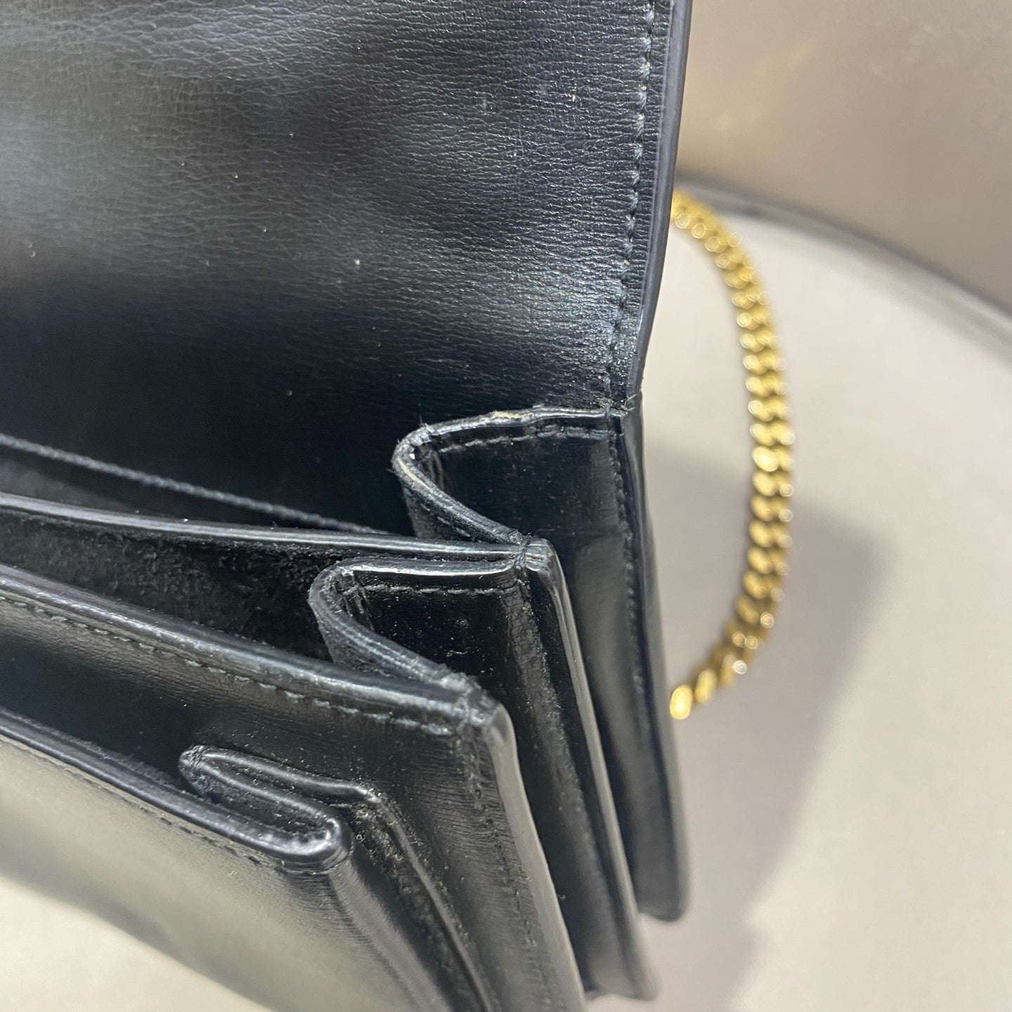 Saint Laurent - Sunset Bag - Grained cowhide leather - Black - (small)