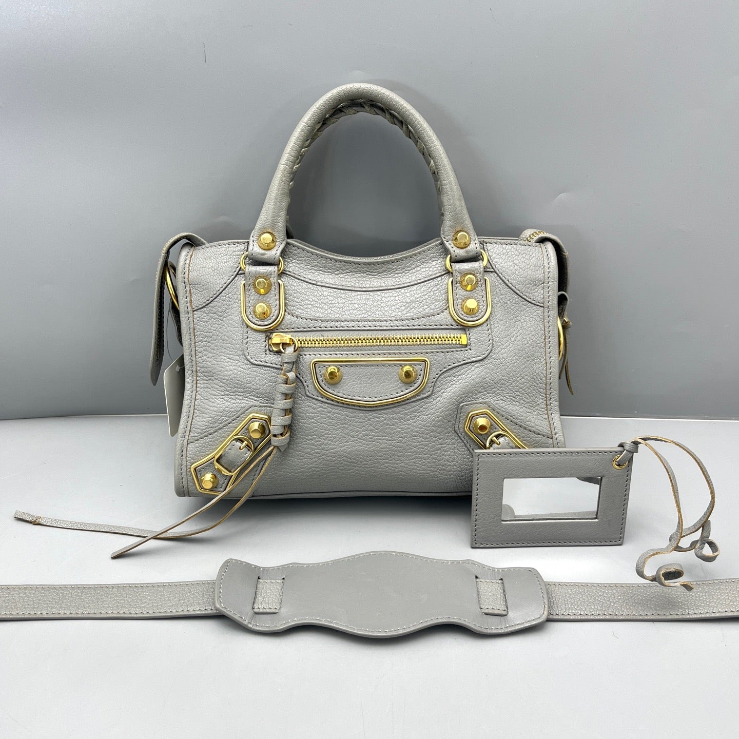 Balenciaga - Mini City - Grained leather - Grey - (mini)
