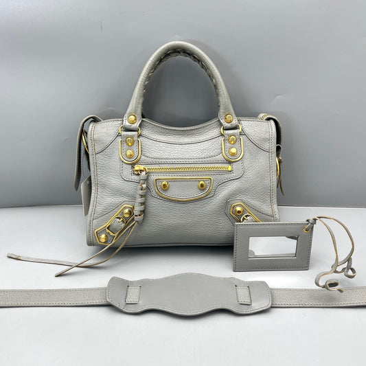 Balenciaga - Mini City - Grained leather - Grey - (mini)